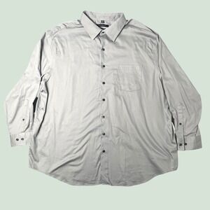 SYNRGY Dress Shirt Men 19 34/35 Grey Non Iron Button Up Clean Classic Minimalist